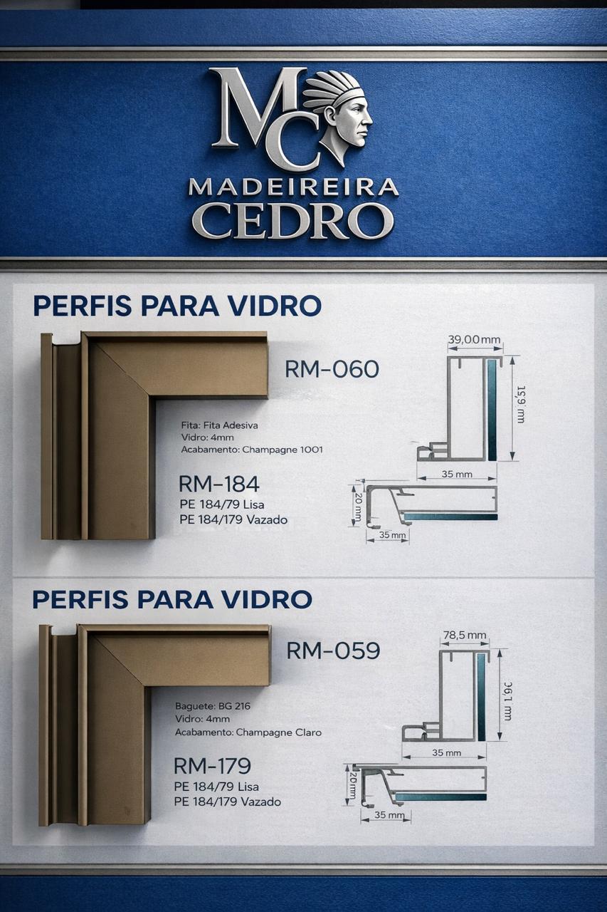 Perfis para vidro