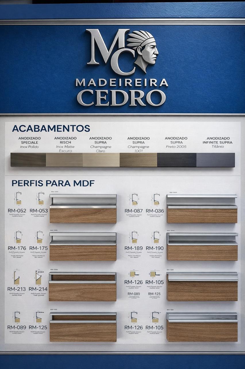 Perfis para MDF